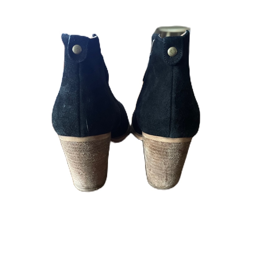 Susina Boots Womens 8.5 Ankle Booties Heels Black Leather Suede Side Zip Classic - Picture 4 of 9